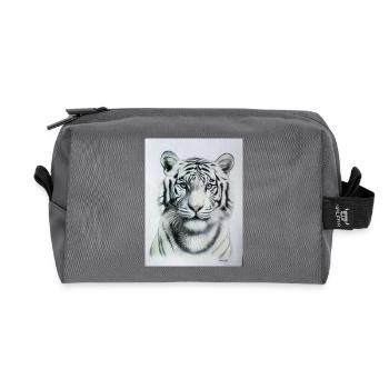 White Tiger - Weisser Tiger - Recycled Toiletry Zip Bag - anthracite - Front