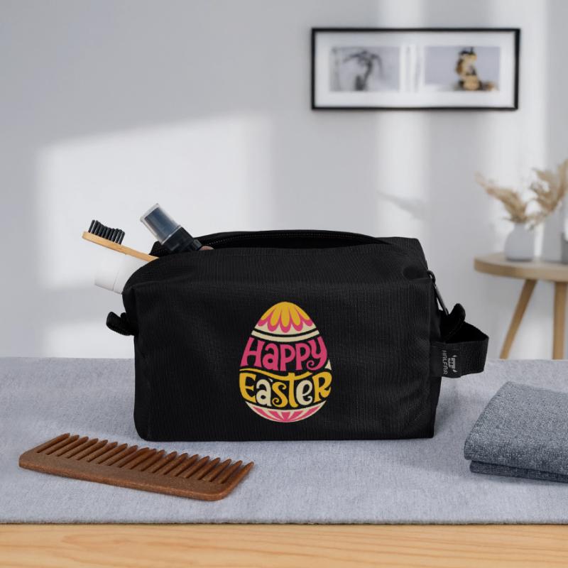 Happy Easter - Easter Bunny - Easter Egg - Gift Recycled Toiletry Zip Bag