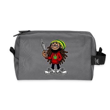 Dreadlock Smoker - Stoned man - High & Happy - Recycelte Kulturtasche - Anthrazit - Vorne