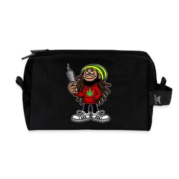 Dreadlock Smoker - Stoned man - High & Happy - Recycelte Kulturtasche - Schwarz - Vorne
