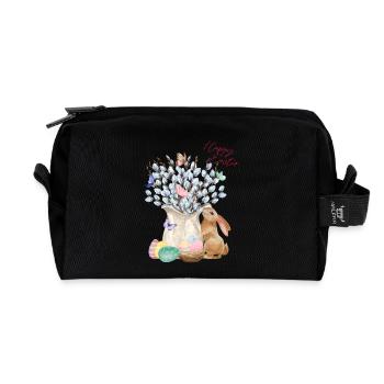 Happy Easter - Willow with Easter Eggs - Recycled Toiletry Zip Bag - black - Front