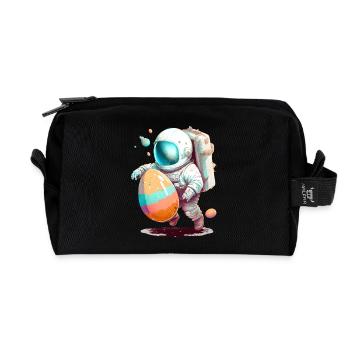 Pâques Pâques Lapin Veille de Pâques Dimanche de Pâques Oeuf de Pâques Printemps - Trousse de toilette en tissu recyclé - noir - Devant
