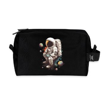 Pâques Pâques Lapin Veille de Pâques Dimanche de Pâques Oeuf de Pâques Printemps - Trousse de toilette en tissu recyclé - noir - Devant