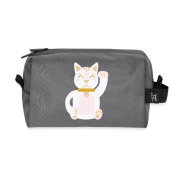 Maneki Neko L Lucky Cat - Recycelte Kulturtasche - Anthrazit - Vorne