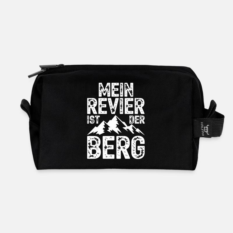 My territory is the mountain - Recycled Toiletry Zip Bag - black