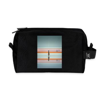 Elegant Woman Passing Subway - Recycled Toiletry Zip Bag - black - Front