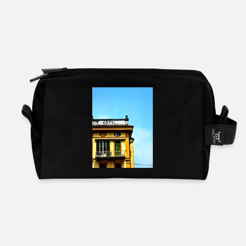 Hotel 50er - Recycelte Kulturtasche - Schwarz