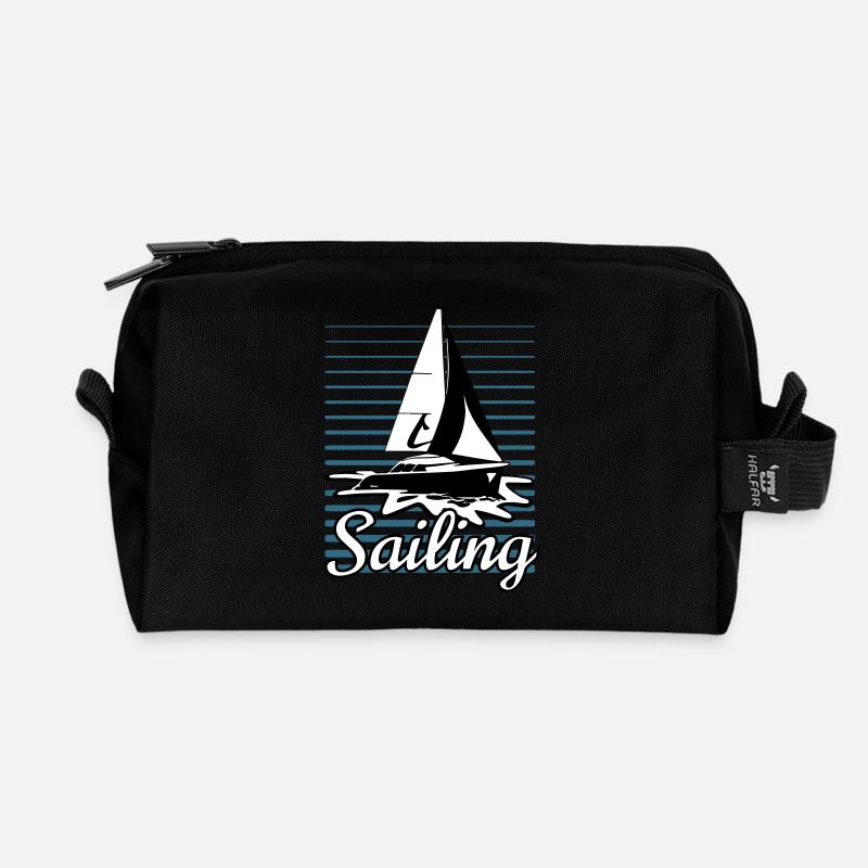 sailboat 002 - Recycelte Kulturtasche - Schwarz
