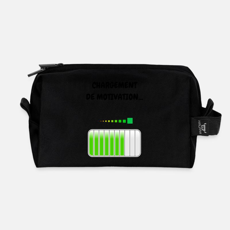 MOTIVATIONAL LOADING - Recycled Toiletry Zip Bag - black