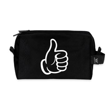 like hand - Recycled Toiletry Zip Bag - black - Front