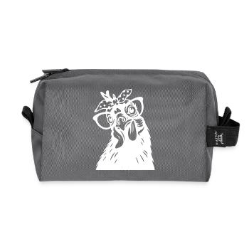 Lustiges Huhn mit Bandana-Kunst - Recycelte Kulturtasche - Anthrazit - Vorne
