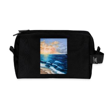 Peinture de l’aube sur les mers orageuses - Trousse de toilette en tissu recyclé - noir - Devant