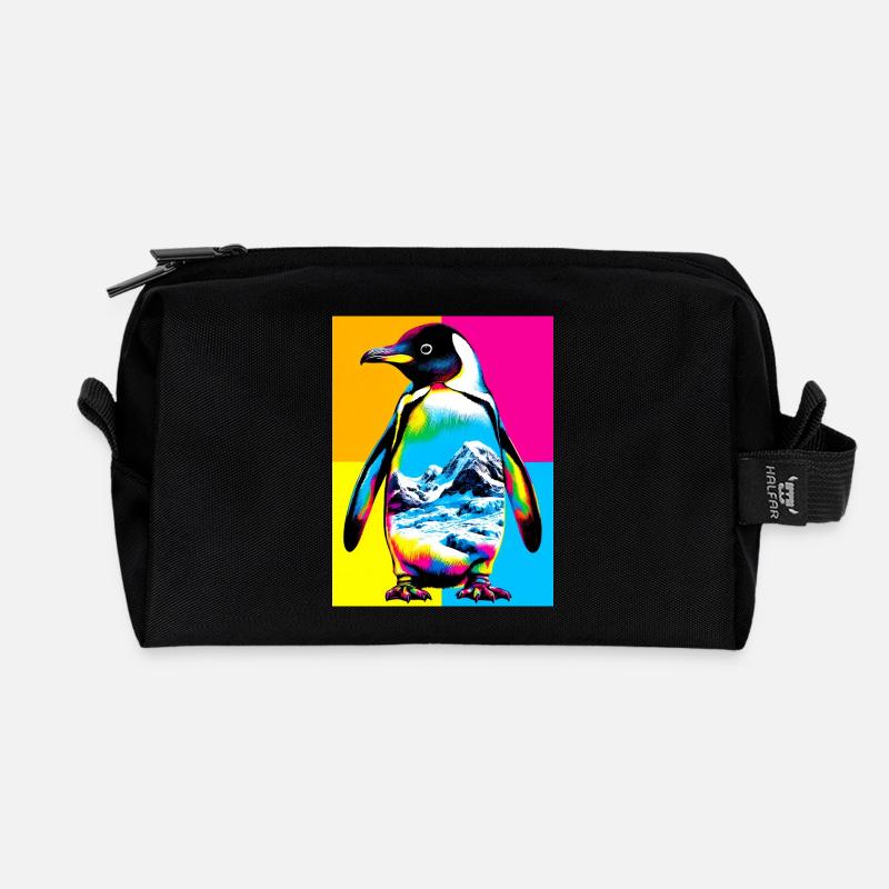 penguin - Recycled Toiletry Zip Bag - black
