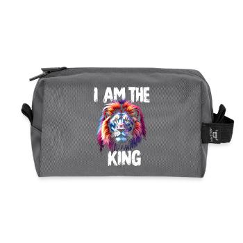 I am the King Löwe - Recycelte Kulturtasche - Anthrazit - Vorne