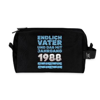 1988 - Recycled Toiletry Zip Bag - black - Front