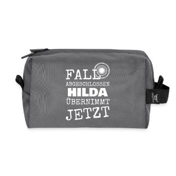First name Hilda - Recycled Toiletry Zip Bag - anthracite - Front