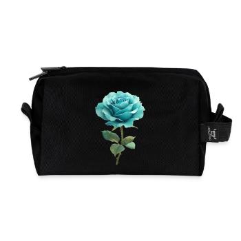 Bleu Turquoise Rose - Trousse de toilette en tissu recyclé - noir - Devant