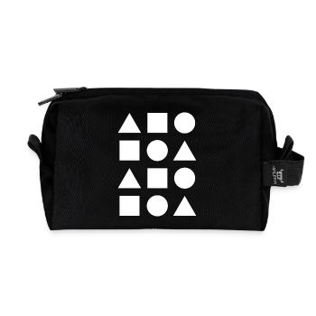 Geometrisches Raster von Formen - Recycelte Kulturtasche - Schwarz - Vorne