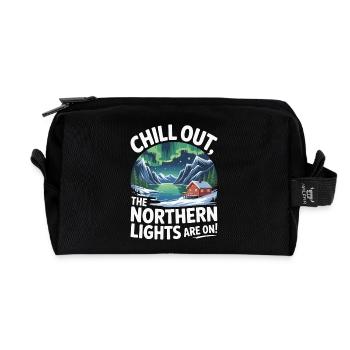Chill Out - The Northern Lights Are On! - Recycled Toiletry Zip Bag - black - Front