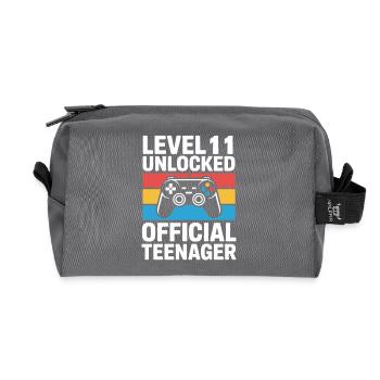 Level-11-Freigeschalteter offizieller Teenager - Recycelte Kulturtasche - Anthrazit - Vorne
