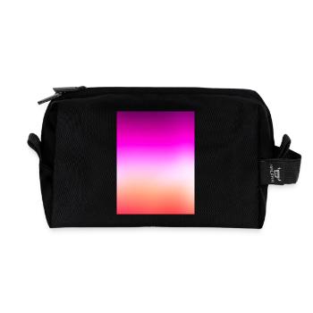 Radiant Pastel Sunset Gradient - Recycled Toiletry Zip Bag - black - Front