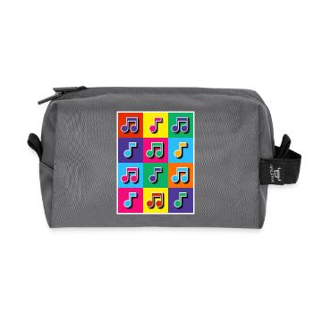 Mosaïque de notes musicales Pop Art - Trousse de toilette en tissu recyclé - anthracite - Devant