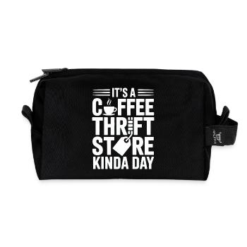 Coffee Thrift Store Kindaday Day - Recycled Toiletry Zip Bag - black - Front