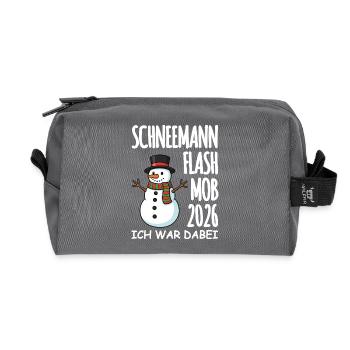 Snowman flash mob - Recycled Toiletry Zip Bag - anthracite - Front
