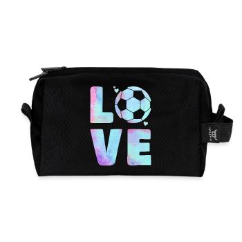 Love Football T-Shirt – Sport & Heart Design - Recycled Toiletry Zip Bag - black - Front