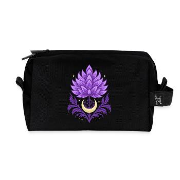 Distel Mond Symbol - Florales Naturmotiv - Recycelte Kulturtasche - Schwarz - Vorne