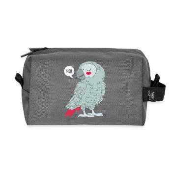 Perroquet gris Perroquet gris - Trousse de toilette en tissu recyclé - anthracite - Devant