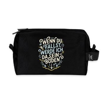 Wenn du fällst werde ich da sein - Recycelte Kulturtasche - Schwarz - Vorne