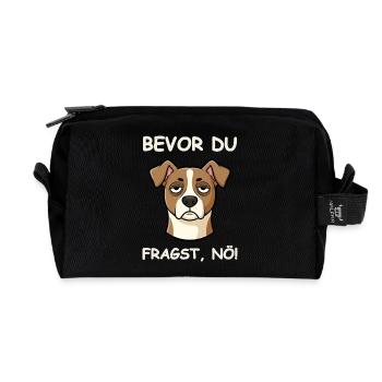 Einfach Nö Hund Lustiger Spruch - Recycelte Kulturtasche - Schwarz - Vorne