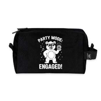 Partymodus Bär: Engaged! - Recycelte Kulturtasche - Schwarz - Vorne