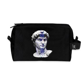 Classic neon cybernetic bust - Recycled Toiletry Zip Bag - black - Front