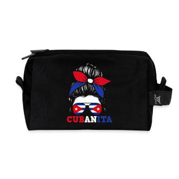 Cuba Pride & Home - Design du drapeau de Cuba - Trousse de toilette en tissu recyclé - noir - Devant