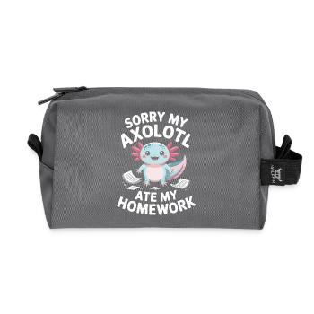 Axolotl hat meine Hausaufgaben gefressen. - Recycelte Kulturtasche - Anthrazit - Vorne