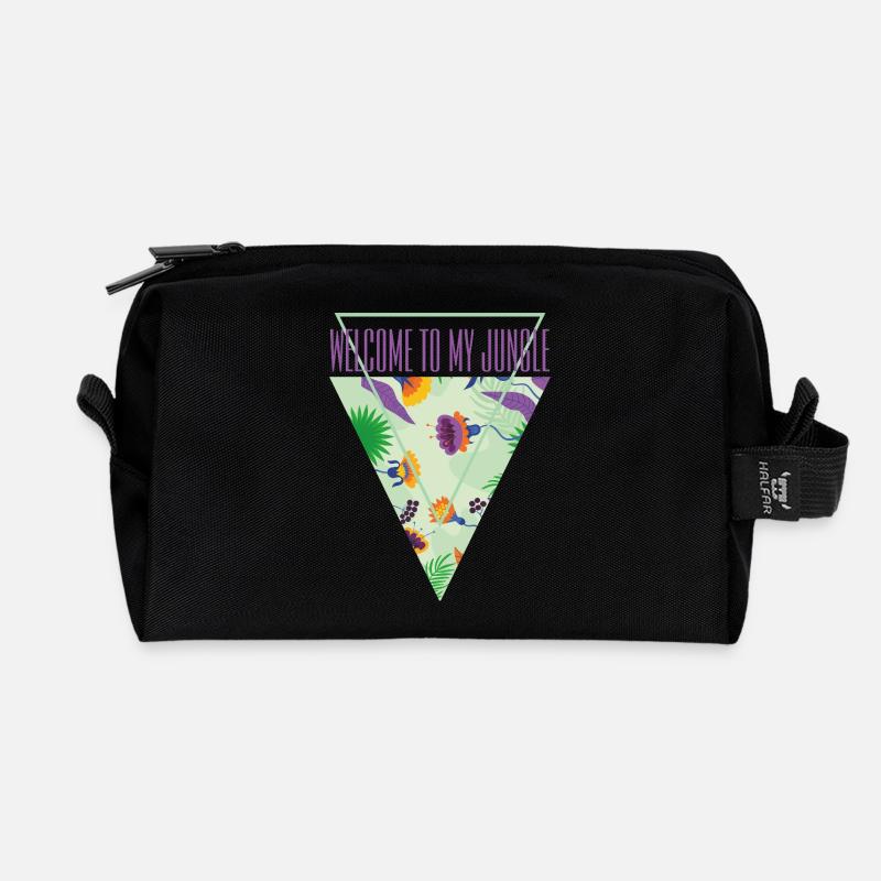 Welcome to the jungle - Recycled Toiletry Zip Bag - black