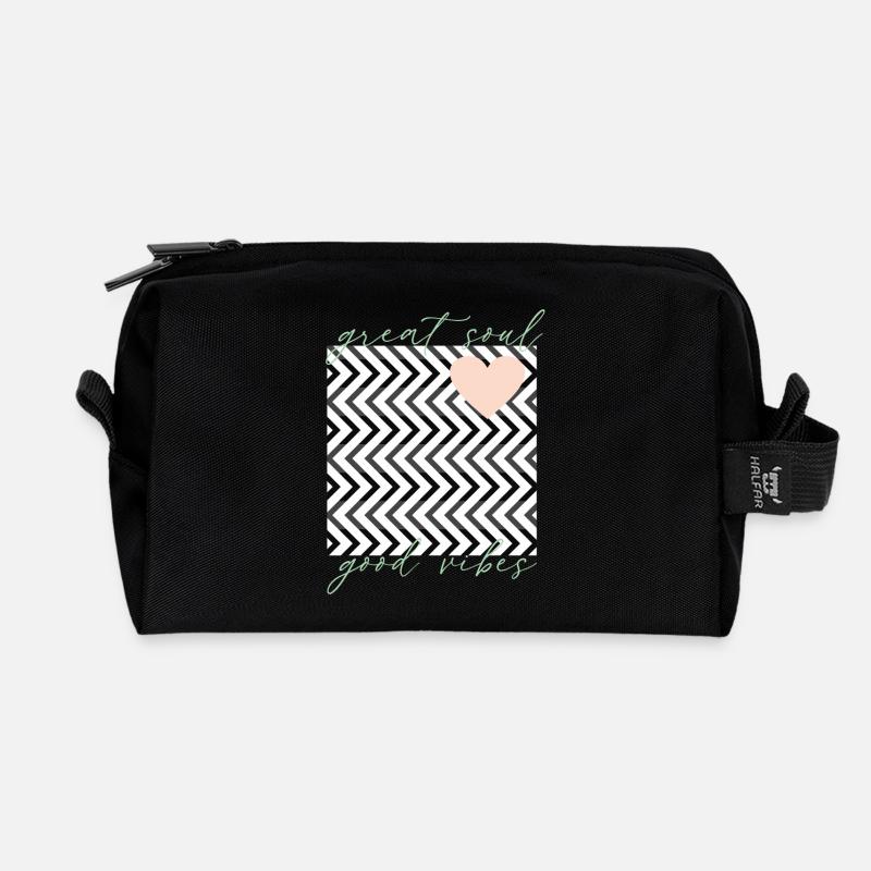 Positive vibes great soul - Recycelte Kulturtasche - Schwarz