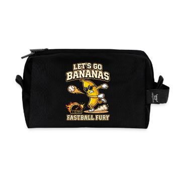 Let's Go Bananas Fastball Fury Baseball-Design - Recycelte Kulturtasche - Schwarz - Vorne