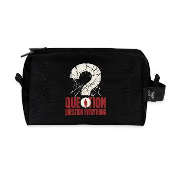 Tout remettre en question - Trousse de toilette en tissu recyclé - noir - Devant