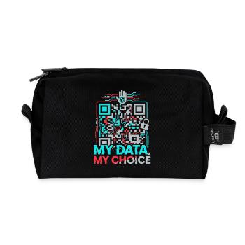 Mes données - Trousse de toilette en tissu recyclé - noir - Devant