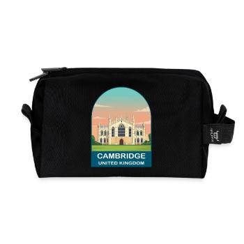 Cambridge UK Vintage-Reiseplakat-Kunst - Recycelte Kulturtasche - Schwarz - Vorne