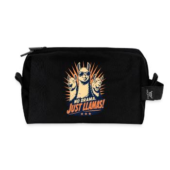 Pas de drame, juste Llama Cool Rétro - Trousse de toilette en tissu recyclé - noir - Devant