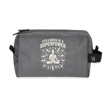Power Of Stillness - Recycled Toiletry Zip Bag - anthracite - Front