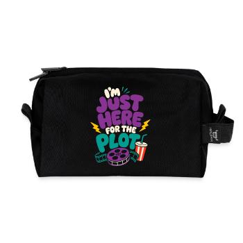 Just Here For The Plot - Recycled Toiletry Zip Bag - black - Front