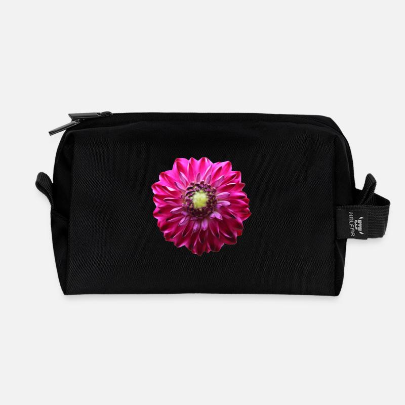 Blume rosa pinke Blume Blumen pink rosa Blumen - Recycelte Kulturtasche - Schwarz