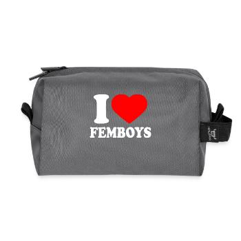 I love femboys - Recycelte Kulturtasche - Anthrazit - Vorne