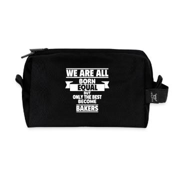 Nur die Besten werden Bäcker - Recycelte Kulturtasche - Schwarz - Vorne