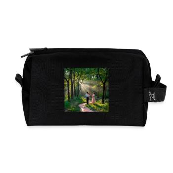 Zwei Musiker spielen Geige und Klarinette im Wald - Recycelte Kulturtasche - Schwarz - Vorne